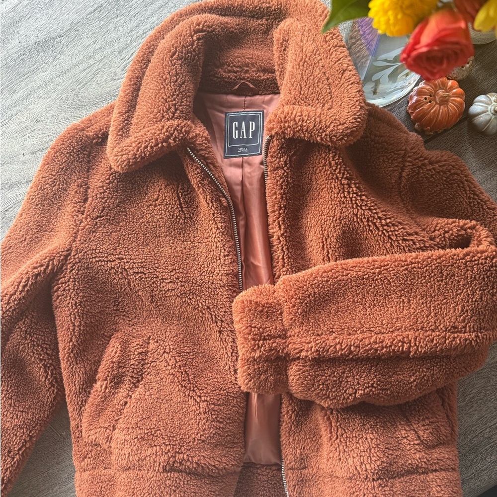 GAP Teddy Jacket in Rust Brown